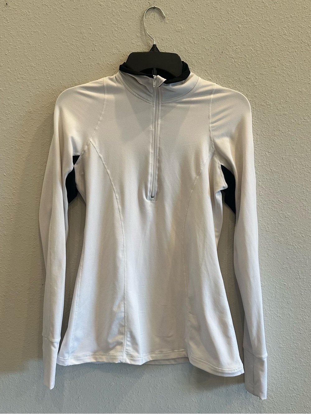 Rese White Quarter Zip Athletic Running Top Size S